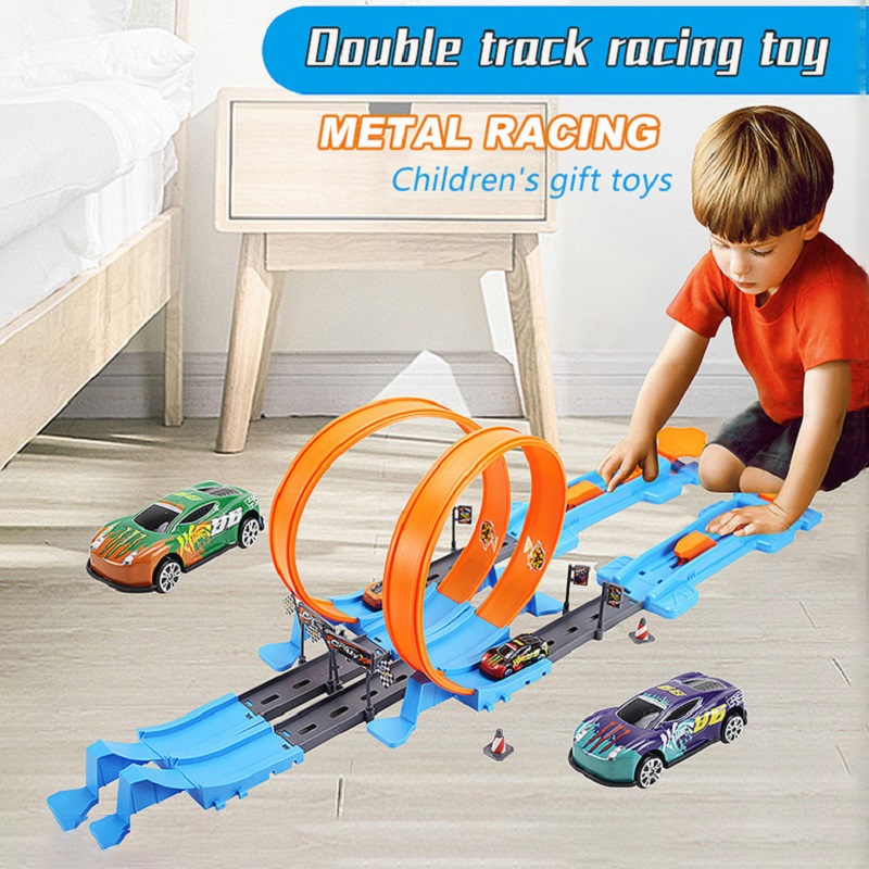Hot Wheels Car Track Sets - Hot Stunt Speed, двойные автомобильные колеса,